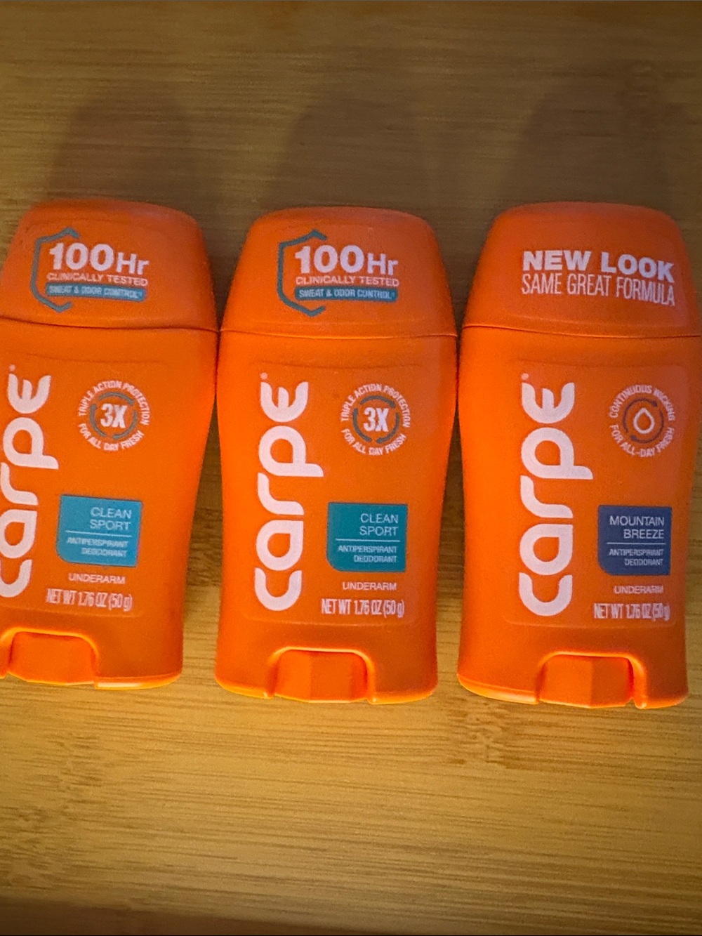 Carpe Clean Sport Antiperspirant Deodorant - 1.7 oz 3-Pack